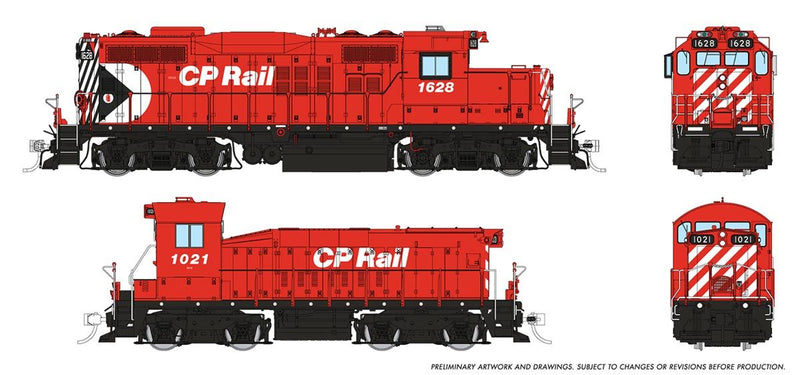Load image into Gallery viewer, Rapido Trains HO GMD GP-9u + Slug w/DCC & Sound - Canadian Pacific (Multimark)