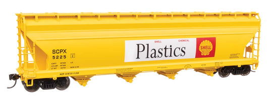 Walthers Mainline HO ACF 5250 4-Bay Centerflow Covered Hopper - Shell Chemical / SCPX