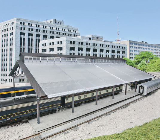 Walthers Cornerstone HO Train Shed with Clear Roof - Kit