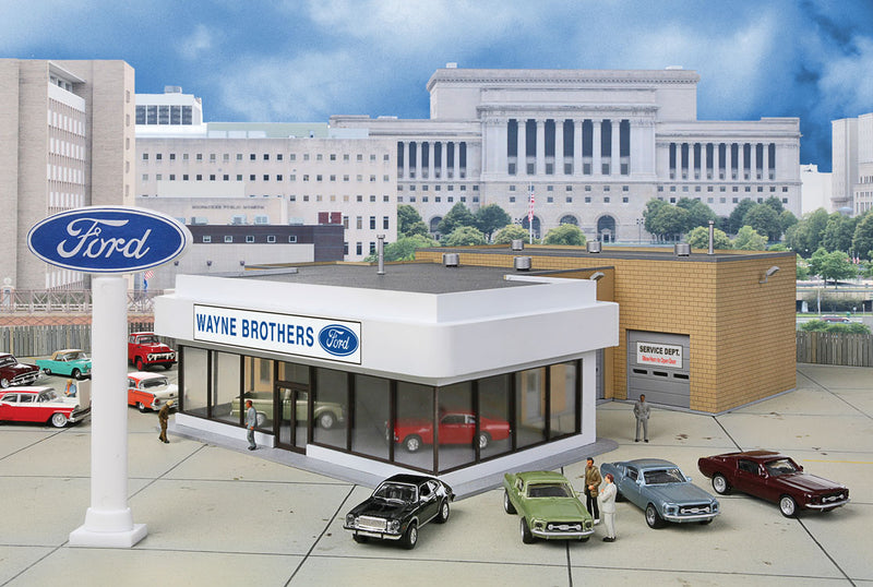 Chargez l'image dans la visionneuse de la galerie, Walthers Cornerstone HO Wayne Bros. Ford Dealership - Kit