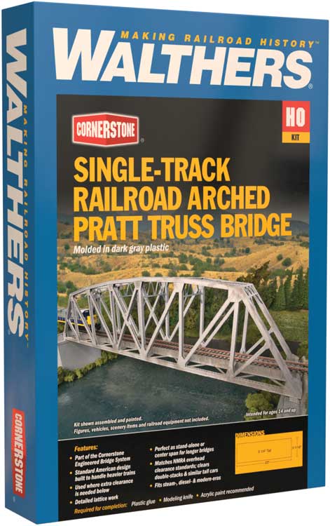 Load image into Gallery viewer, Walthers Cornerstone HO Arched Pratt Truss Railroad Bridge - Single-Track - Kit