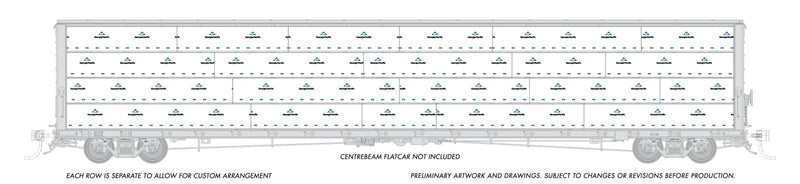Load image into Gallery viewer, Rapido Trains HO scale 73' Centerbeam Lumber Load