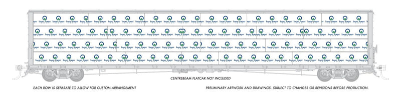 Load image into Gallery viewer, Rapido Trains HO scale 73' Centerbeam Lumber Load
