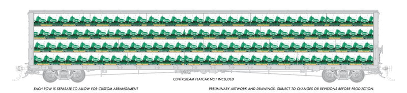 Load image into Gallery viewer, Rapido Trains HO scale 73' Centerbeam Lumber Load
