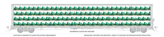 Rapido Trains HO scale 73' Centerbeam Lumber Load