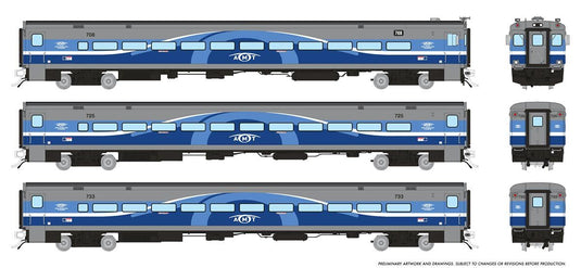 Rapido Trains P-S Comet Commuter car AMT (Late) - Set (1 cab car & 2 coaches)