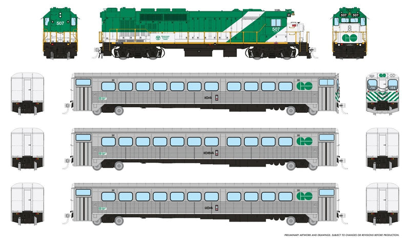 Load image into Gallery viewer, Rapido Trains HO GO Transit Set (DC/DCC/Sound): Late Green Set
