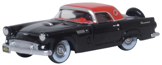 Oxford Diecast HO 1956 Ford Thunderbird - Raven Black. Fiesta Red