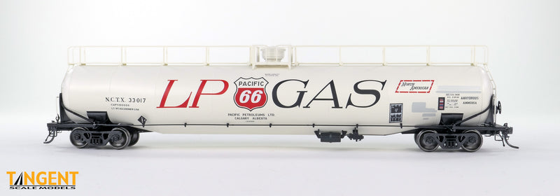 Chargez l'image dans la visionneuse de la galerie, Tangent Scale Models HO Wagon-citerne NACC 1963-Design 30,000 Gallon double paroi GPL/AA - NATX - Pacific 66 Calgary 1979+