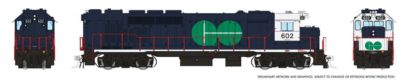 Load image into Gallery viewer, Rapido Trains HO Scale GMD GP40TC (DC/DCC/Sound): GO Transit Blue Scheme