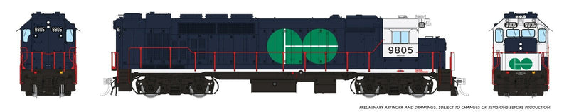 Load image into Gallery viewer, Rapido Trains HO Scale GMD GP40TC (DC/DCC/Sound): GO Transit Blue Scheme