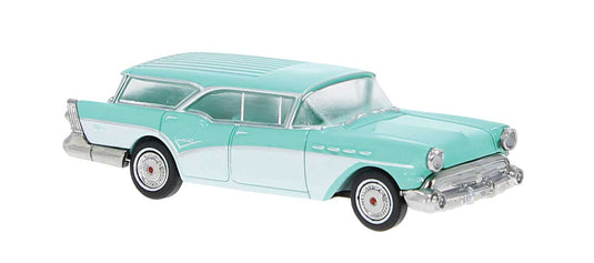 Brekina HO 1957 Buick Century Caballero - Turquoise, White