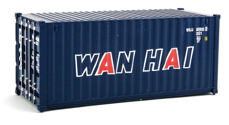Load image into Gallery viewer, Walthers SceneMaster HO conteneur 20 pi à parois ondulées – Wan Hai (949-8066)