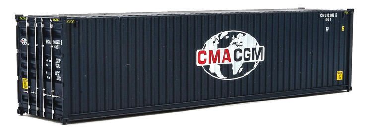 Load image into Gallery viewer, Walthers SceneMaster HO conteneur 40 pi grand volume à parois ondulées (panneaux latéraux) – CMA-CGM (949-8260)