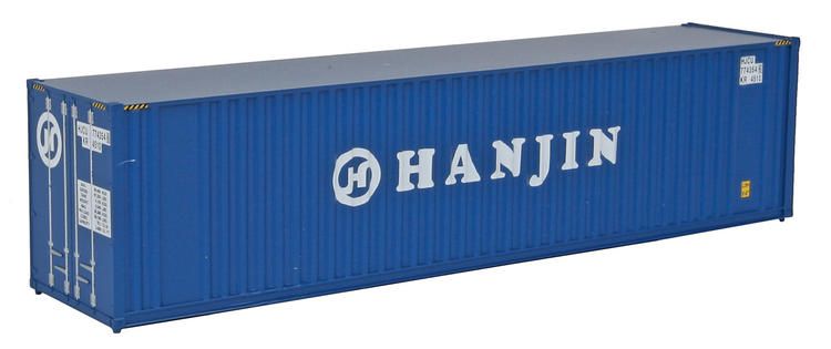 Load image into Gallery viewer, Walthers SceneMaster HO conteneur 40 pi grand volume à parois ondulées (toit plat) – Hanjin (949-8208)
