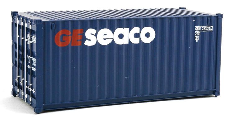 Load image into Gallery viewer, Walthers SceneMaster HO conteneur 20 pi à parois ondulées – GE SeaCo (949-8064)