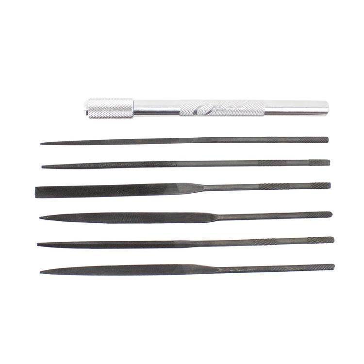 Load image into Gallery viewer, Excel 5-1/2" Long Cut #2 Needle Files - 6 Assorted Set with Handle
