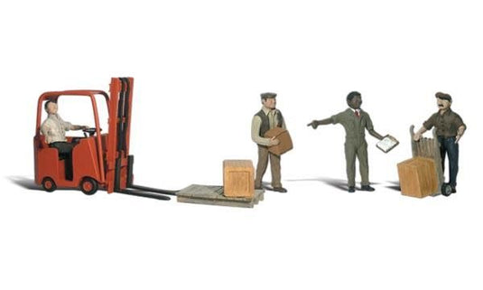 Woodland Scenics HO Workers w/Forklift - Scenic Accents(R) - pkg(4)