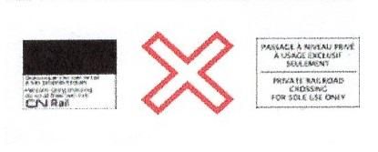 Load image into Gallery viewer, Signalisation C&G HO – Panneau CN de passage à niveau – Privé avec croix (CN-106)