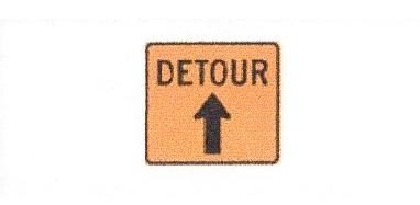 Signalisation C&G HO Détour Tout Droit (Anglais) Detour Straight