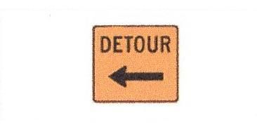 Signalisation C&G HO Détour à Gauche (Anglais) Detour Left