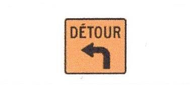Load image into Gallery viewer, Signalisation C&G HO – Panneau de détour – Détour, tourner, À gauche (T-90-3-G)