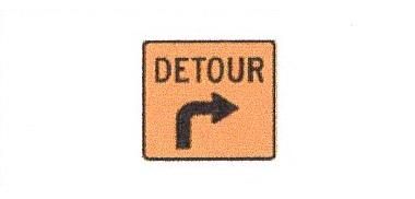 Signalisation C&G HO Détour Tourner à Droite (Anglais) Detour Right Turn