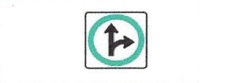 Signalisation C&G HO Obligation d'aller tout droit ou tourner à Droite