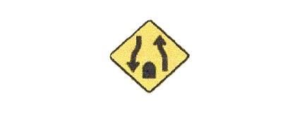Load image into Gallery viewer, Signalisation C&G HO – Panneau « Fin de… » – Fin de chaussée séparée (D-90-2)