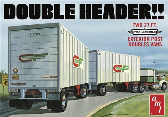 AMT 1/25 Tandem Van Trailers, Double Header