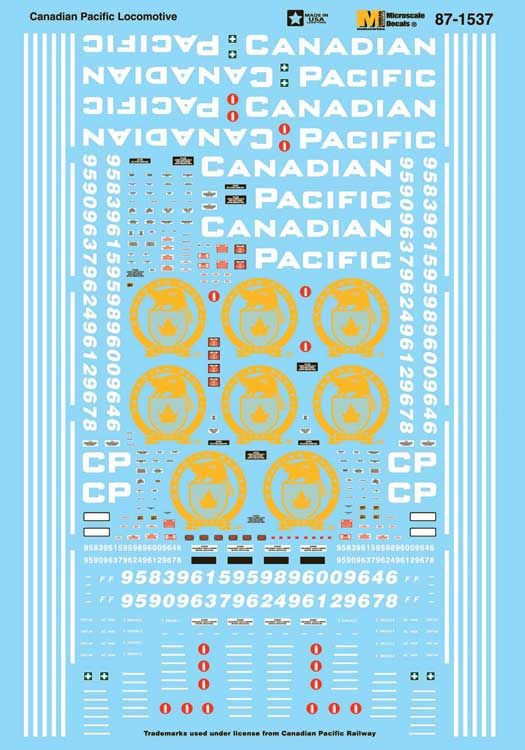 Microscale Decal Set Canadian Pacific Locomotives (Solid Beaver Logo) 2017+