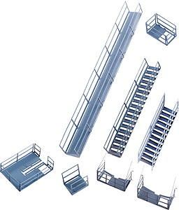 Walthers Cornerstone HO Platforms and Stairways - Photo-Etched Kit