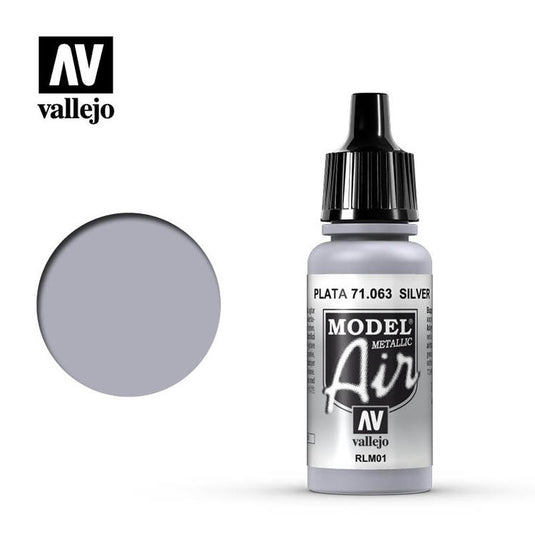 Vallejo Model Air Silver Metallic 17ml.