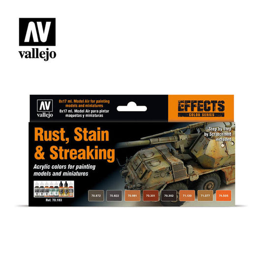 Vallejo Staining, Rust & Streaking Set 8pcs.