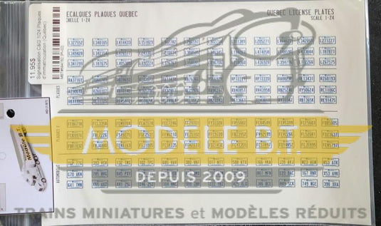 Signalisation C&G 1/24 Plaques d'immatriculation (Québec)