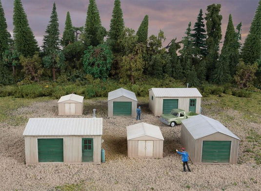 Walthers Cornerstone HO Metal Yard Shed - Kit - Set of 2 each of 3 styles