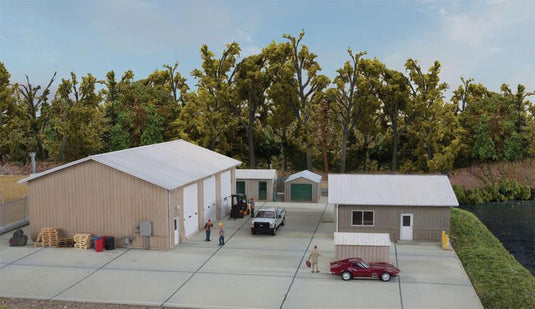 Walthers Cornerstone HO Vehicle Maintenance Facility - Kit - Set of five buildings