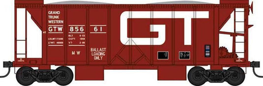 Bowser HO 70-Ton 2-Bay Ballast Hopper with Side Chutes - Grand Trunk Western - GTW