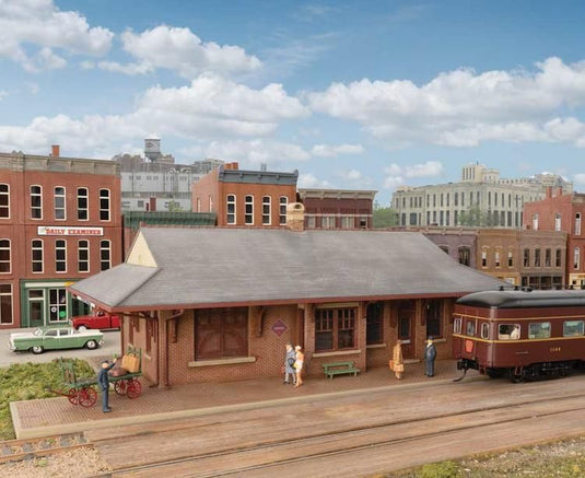 Walthers Cornerstone HO Pennsylvania System Brick Combination Station - Kit
