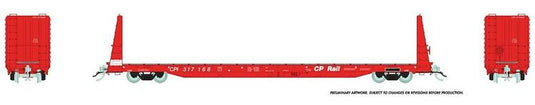 Rapido Trains HO Marine Industries Bulkhead Flatcar - CP Rail (Action Red)