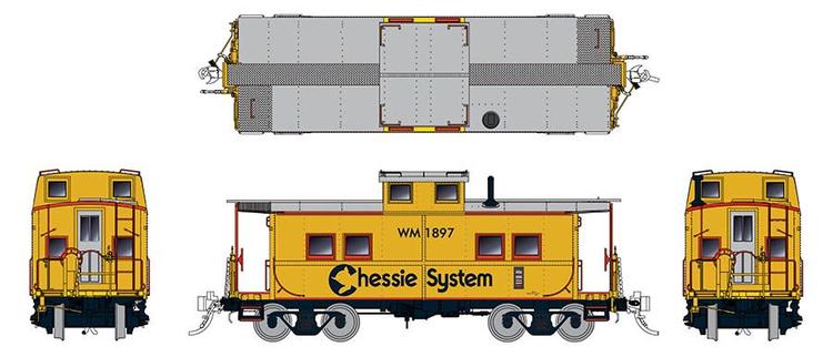 Load image into Gallery viewer, Rapido Trains HO Northeastern-style Steel Caboose: Chessie System