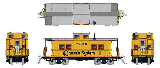 Rapido Trains HO Northeastern-style Steel Caboose: Chessie System