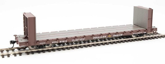 Walthers Mainline HO 60' Pullman-Standard Bulkhead Flatcar (48' IL) - Trailer-Train TTX #91976 (Brown)