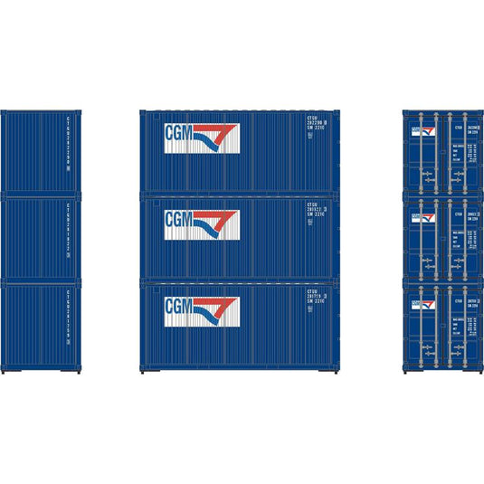 Athearn Ready To Roll HO 20' Corrugated Container, CGM / CGTU #1 (3)