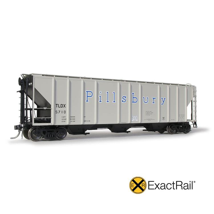 ExactRail Platinum HO PS 4427 Covered Hopper, Pillsbury - TLDX #5710 ...