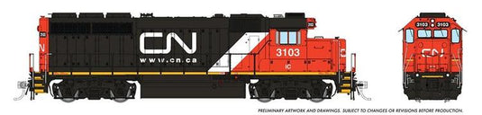 Rapido Trains HO EMD GP40 w/DCC & Sound - Canadian National (Ex-IC GP40R)