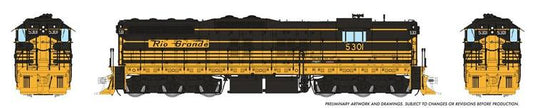 Rapido Trains HO EMD SD7 w/DCC & Sound - Rio Grande (Bumble Bee Scheme)