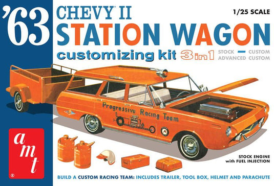 AMT 1/25 1963 Chevy II Nova Station Wagon w/Trailer