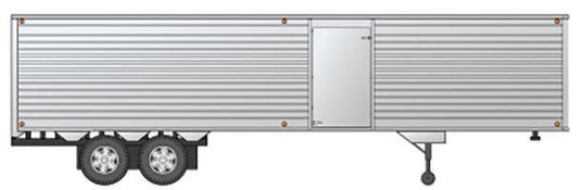 Rapido HO Piggyback Trailer 40' Fruehauf Fluted Side Volume Van (With side door) - Silver / Unlettered
