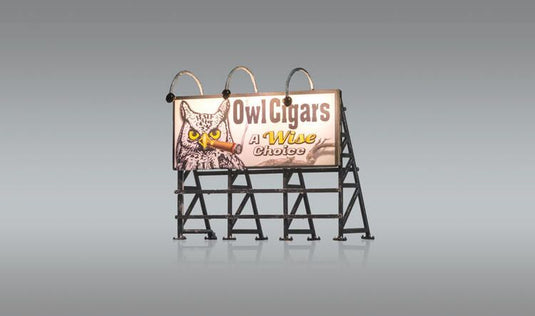 Woodland Scenics Just Plug HO Lighted Billboard - Wise Tobacco Co.